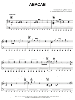 page one of Abacab (Piano, Vocal & Guitar Chords (Right-Hand Melody))