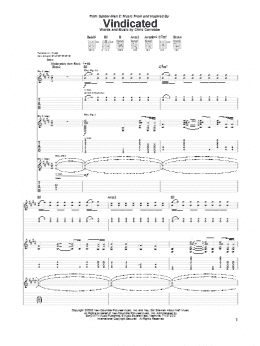 page one of Vindicated (Guitar Tab)