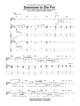 page one of Someone To Die For (Guitar Tab)