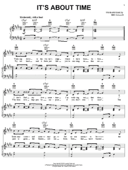 page one of It's About Time (Piano, Vocal & Guitar Chords (Right-Hand Melody))