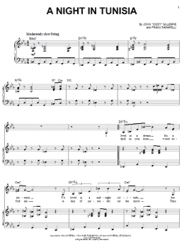 page one of A Night In Tunisia (Piano & Vocal)