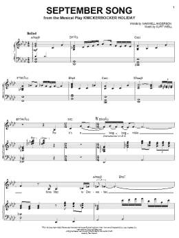 page one of September Song (Piano & Vocal)