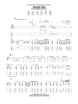 page one of Hold On (Guitar Tab)