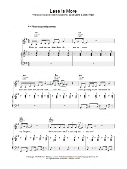 page one of Less Is More (Piano, Vocal & Guitar Chords)