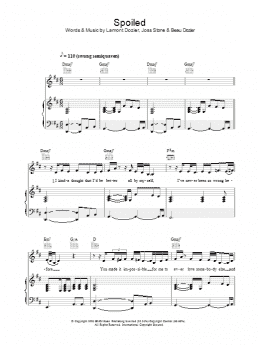 page one of Spoiled (Piano, Vocal & Guitar Chords)