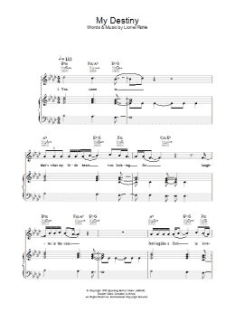 page one of My Destiny (Piano, Vocal & Guitar Chords)