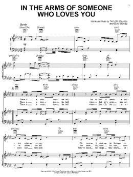 page one of In The Arms Of Someone Who Loves You (Piano, Vocal & Guitar Chords (Right-Hand Melody))