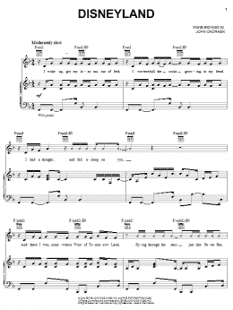 page one of Disneyland (Piano, Vocal & Guitar Chords (Right-Hand Melody))