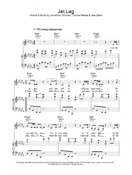 page one of Jet Lag (Piano, Vocal & Guitar Chords)