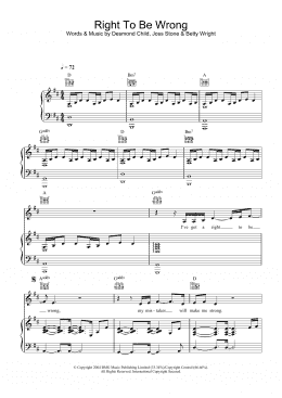page one of Right To Be Wrong (Piano, Vocal & Guitar Chords)