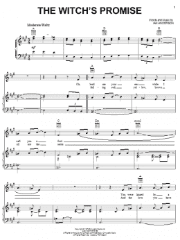 page one of The Witch's Promise (Piano, Vocal & Guitar Chords (Right-Hand Melody))