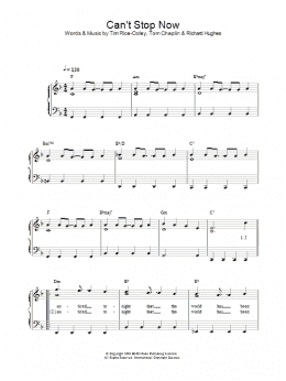 page one of Can't Stop Now (Piano Solo)