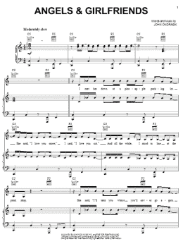 page one of Angels & Girlfriends (Piano, Vocal & Guitar Chords (Right-Hand Melody))