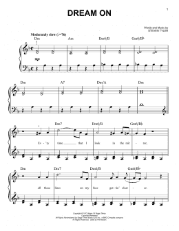 page one of Dream On (Very Easy Piano)