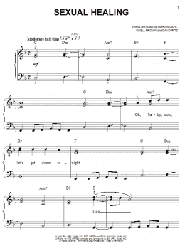 page one of Sexual Healing (Easy Piano)
