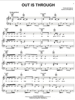 page one of Out Is Through (Piano, Vocal & Guitar Chords (Right-Hand Melody))