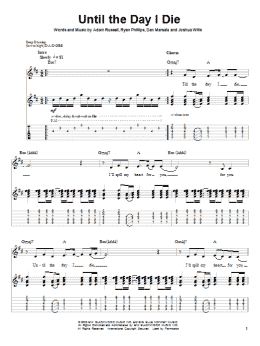 page one of Until The Day I Die (Guitar Tab (Single Guitar))