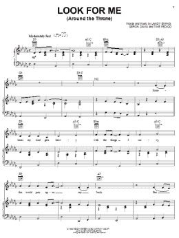 page one of Look For Me (Around The Throne) (Piano, Vocal & Guitar Chords (Right-Hand Melody))