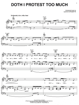 page one of Doth I Protest Too Much (Piano, Vocal & Guitar Chords (Right-Hand Melody))