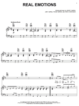 page one of Real Emotions (Piano, Vocal & Guitar Chords (Right-Hand Melody))