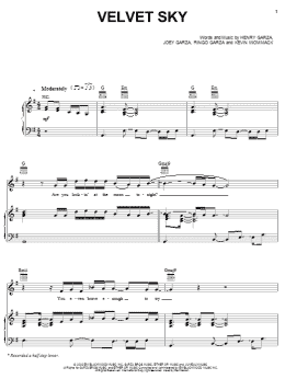 page one of Velvet Sky (Piano, Vocal & Guitar Chords (Right-Hand Melody))