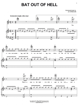 page one of Bat Out Of Hell (Piano, Vocal & Guitar Chords (Right-Hand Melody))
