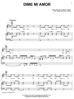 page one of Dime Mi Amor (Piano, Vocal & Guitar Chords (Right-Hand Melody))