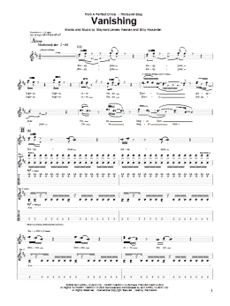 page one of Vanishing (Guitar Tab)