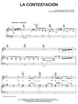 page one of La Contestacion (Piano, Vocal & Guitar Chords (Right-Hand Melody))