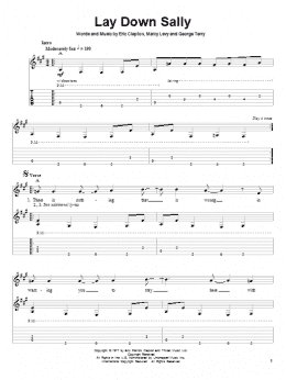 page one of Lay Down Sally (Guitar Tab (Single Guitar))