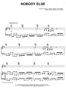 page one of Nobody Else (Piano, Vocal & Guitar Chords (Right-Hand Melody))