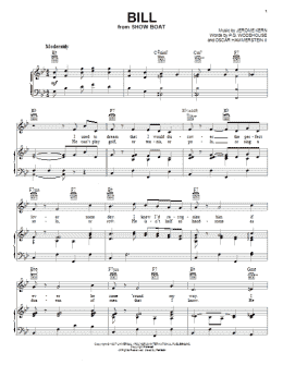 page one of Bill (Piano, Vocal & Guitar Chords (Right-Hand Melody))
