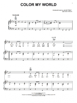 page one of Color My World (Piano, Vocal & Guitar Chords (Right-Hand Melody))