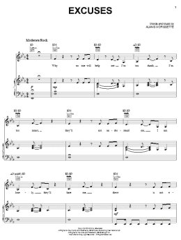 page one of Excuses (Piano, Vocal & Guitar Chords (Right-Hand Melody))