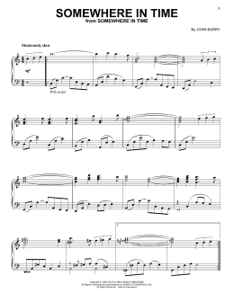 page one of Somewhere In Time (Piano Solo)