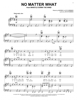 page one of No Matter What (from Whistle Down the Wind) (Piano, Vocal & Guitar Chords (Right-Hand Melody))