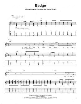 page one of Badge (Guitar Tab (Single Guitar))