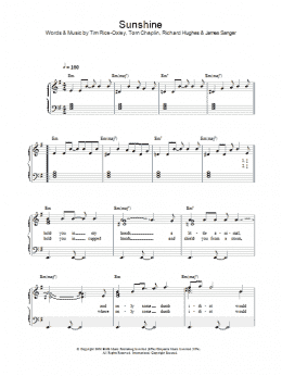 page one of Sunshine (Piano Solo)