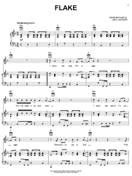 page one of Flake (Piano, Vocal & Guitar Chords (Right-Hand Melody))