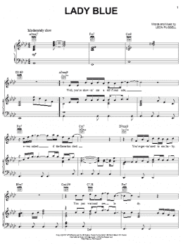 page one of Lady Blue (Piano, Vocal & Guitar Chords (Right-Hand Melody))