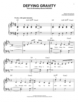 page one of Defying Gravity (from Wicked) (Easy Piano)