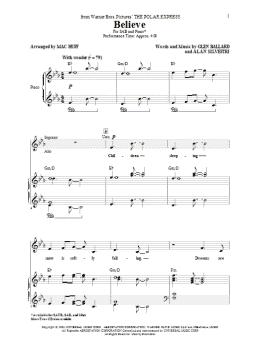 page one of Believe (from The Polar Express) (arr. Mac Huff) (SAB Choir)
