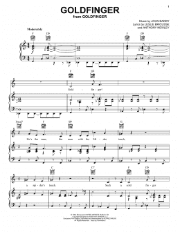 page one of Goldfinger (Piano, Vocal & Guitar Chords (Right-Hand Melody))
