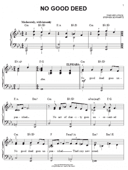 page one of No Good Deed (from Wicked) (Easy Piano)
