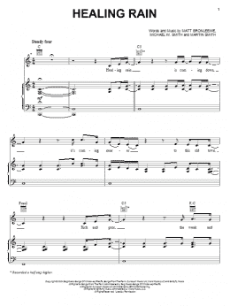 page one of Healing Rain (Piano, Vocal & Guitar Chords (Right-Hand Melody))