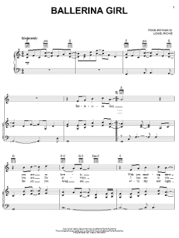 page one of Ballerina Girl (Piano, Vocal & Guitar Chords (Right-Hand Melody))