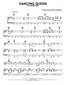 page one of Dancing Queen (Piano, Vocal & Guitar Chords (Right-Hand Melody))