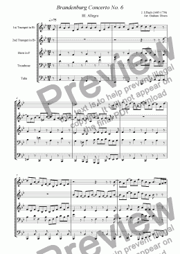 page one of Brandenburg Concerto No. 6 (3rd Movement)