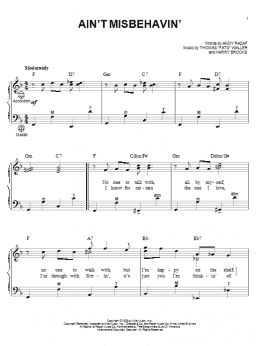 page one of Ain't Misbehavin' (Accordion)