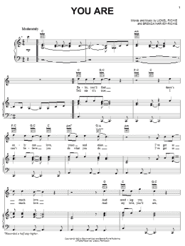 page one of You Are (Piano, Vocal & Guitar Chords (Right-Hand Melody))